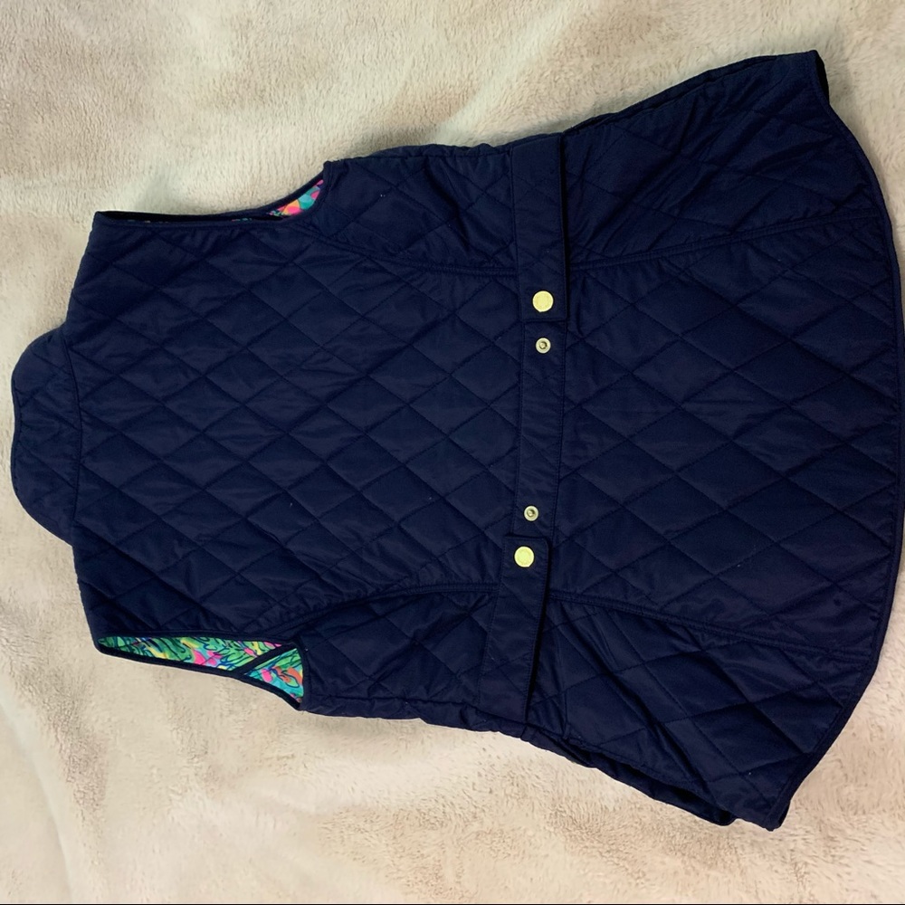 Lily Pulitzer { Getaway } Puffer Navy Spring Vest - Picture 7 of 8